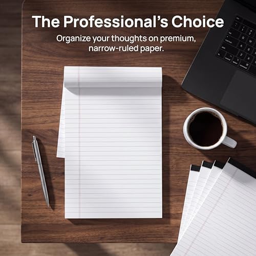 6 Pack Small Legal Pads 5x8 College Ruled White Note Pads 5x8 Writing Pads