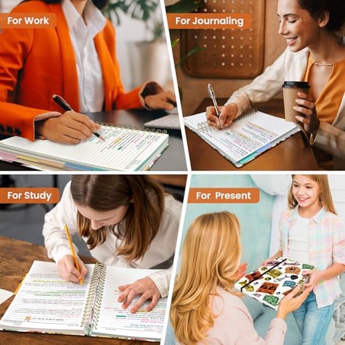Taja Spiral Notebooks for Work 5 Subject Notebook with Removable Dividers