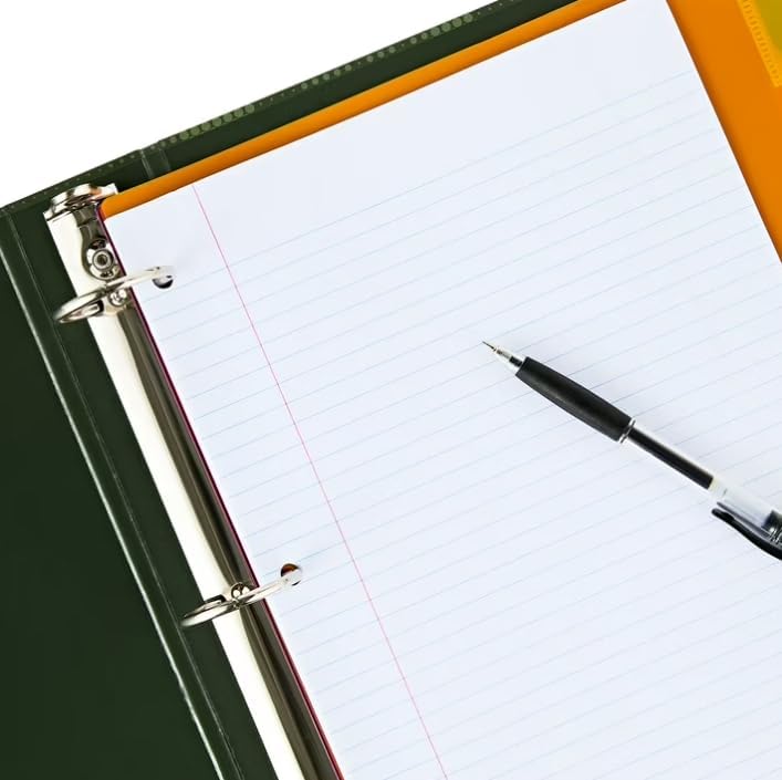College Ruled Reinforced Filler Paper, 8 x 10.5 Inch, 100 Sheets, 3-Hole Punched Loose Leaf Notebook Paper for School, Office & Note Taking