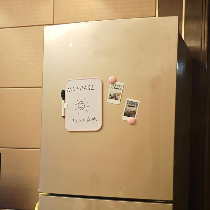 6" X 8"Small White Board,White Boards for Students,Small Whiteboard for Door Frame,Dry Erase Boards for Kids,Message Board with Magnetic Dry Erase Marker and 2 Magnets(Pink)