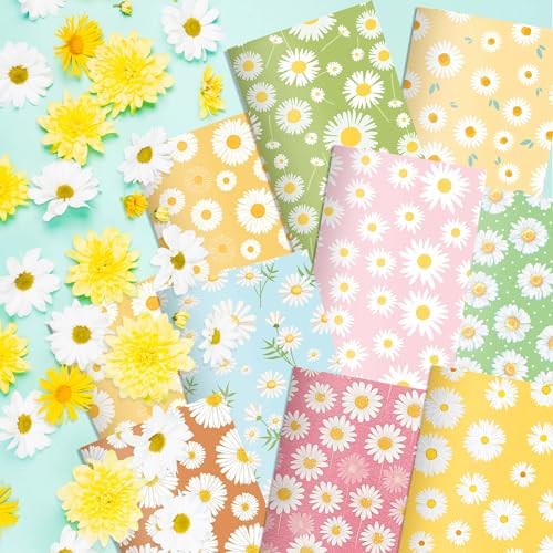 24 Pieces Boho Daisy Themed Mini Notebooks Bulk 12 Distinct Groovy Hippie Retro Designs Lined Inner Pages Small Pocket Top Bound Notepads for Boho Daisy Flower Themed Birthday Party Favors Classroom