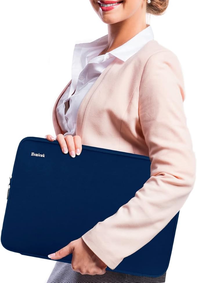15.6 Inch Laptop Sleeve, Durable Shockproof Protective Cover Flip Case Briefcase Carrying Bag Compatible with 15.6" HP, ASUS, Lenovo, Acer, Notebook, Computer, Ultrabook, Chromebook, Blue