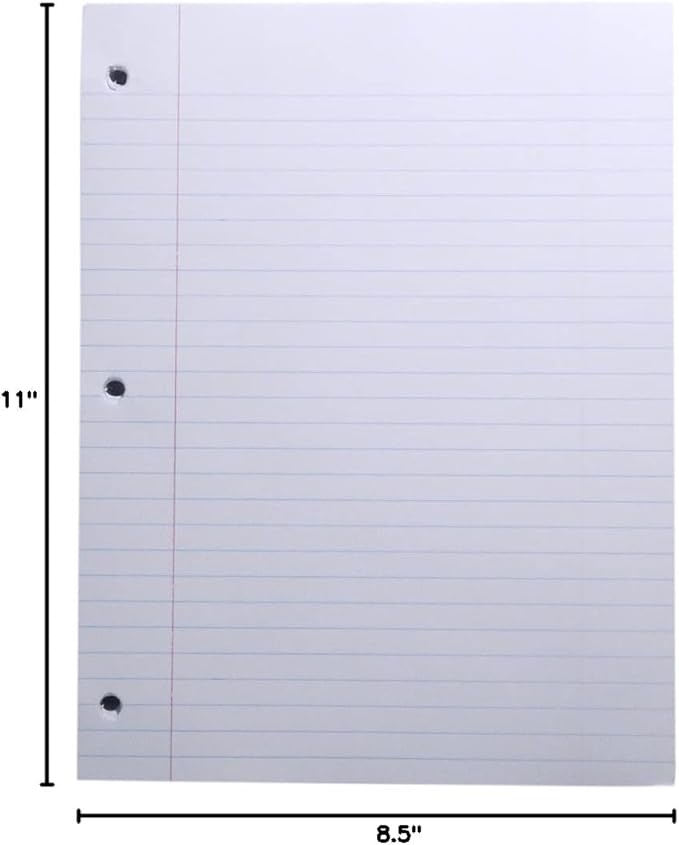 Top Flight Filler Paper, 8.5 x 11 Inches, Wide Rule, 200 Sheets (12803) White