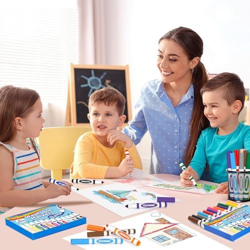 Washable Markers Bulk (36 Count, 3 Box), Broad Line Markers for Kids with Conical Tip, Assorted Colors, Drawing Essentials for School Classroom, Student Must Have for Coloring Book, Art Craft Supplies