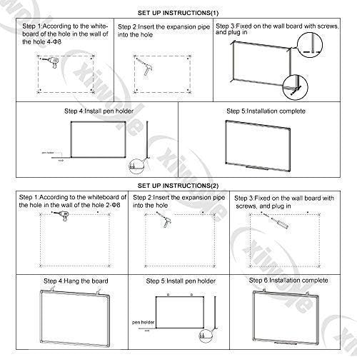 XIWODE 24x36 Inch Magnetic Dry Erase Whiteboard, Silver Aluminum Frame Wall-Mounted, No Ghosting Anti-Stain Easy Clean for Home School Office Conference Room