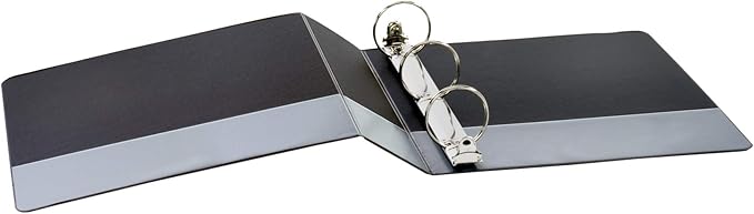 Cardinal 3 Ring Binder,Durable 2 Inch Performer ClearVue Binder, Round Rings, 475-Sheet Capacity, Customizable ClearVue Covers, PVC-Free, Black (67425)