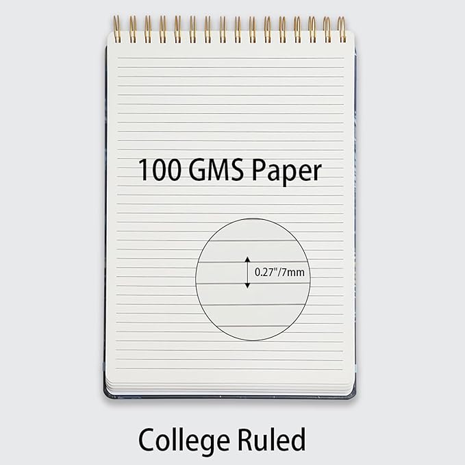 Top Spiral Notebook 8.5x11,Flip Notebook,Top Steno Notepad 240 Pages, College Ruled, Hardcover Top Bound Notebook, Left-Handed,Spiral Notepads for women,Work,Office back to school supplies Carnation