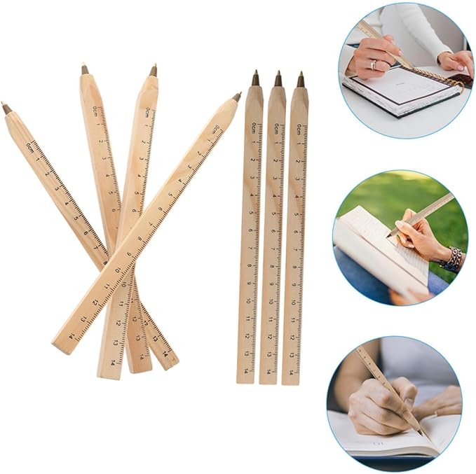 COHEALI 20pcs Black Wood Ballpoint Pens Carpenter Drawing Pens Natural Biodegradable Solid Wood Vintage Rolling Ballpoint for Construction and Woodwork Supplies