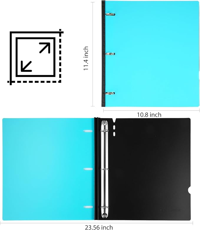 WOT I 12-Pack Telescoping 3 Ring Binder(0.75"), Expandable Flexible Binder - Patented Design for Easy Portability, Holds 8.5"x11" Paper, Perfect for School, Office&Home Organization(Assorted Pastels)
