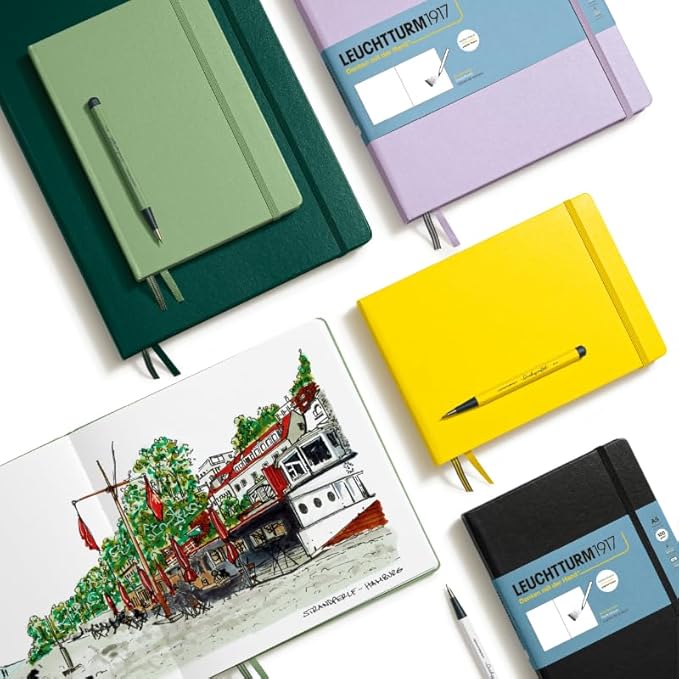 Leuchtturm1917 - Medium Landscape Hardcover Sketchbook (Forest Green) - 112 Pages of 150g/m² Paper
