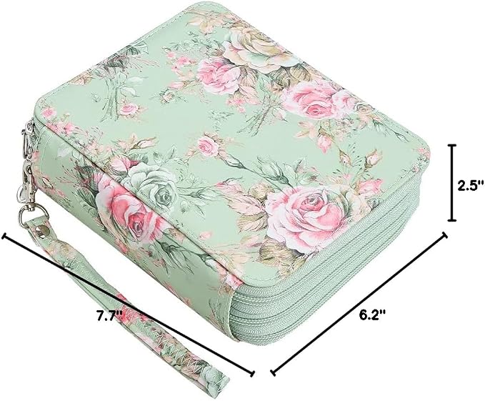 72 Slots Pencil Case Organizer w/Removal Handle Strap | 3-Layer Zipped Pencils Box Large for Colored Pencils Watercolor Pencils for Office and Travel for Artist