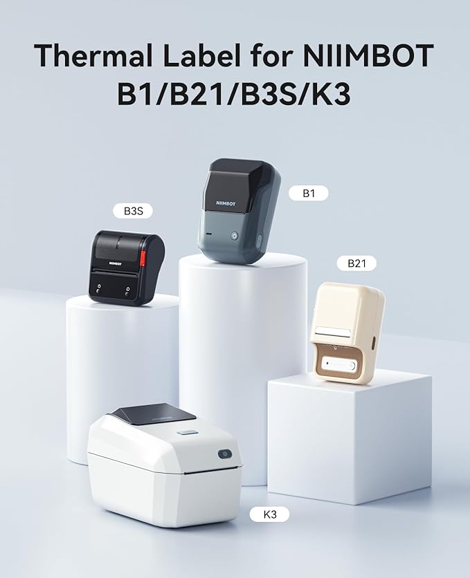 NIIMBOT Round Colorful Labels - 3 Rolls x 1.34'' (34x34mm), Food, Personalized, Home/School/Office