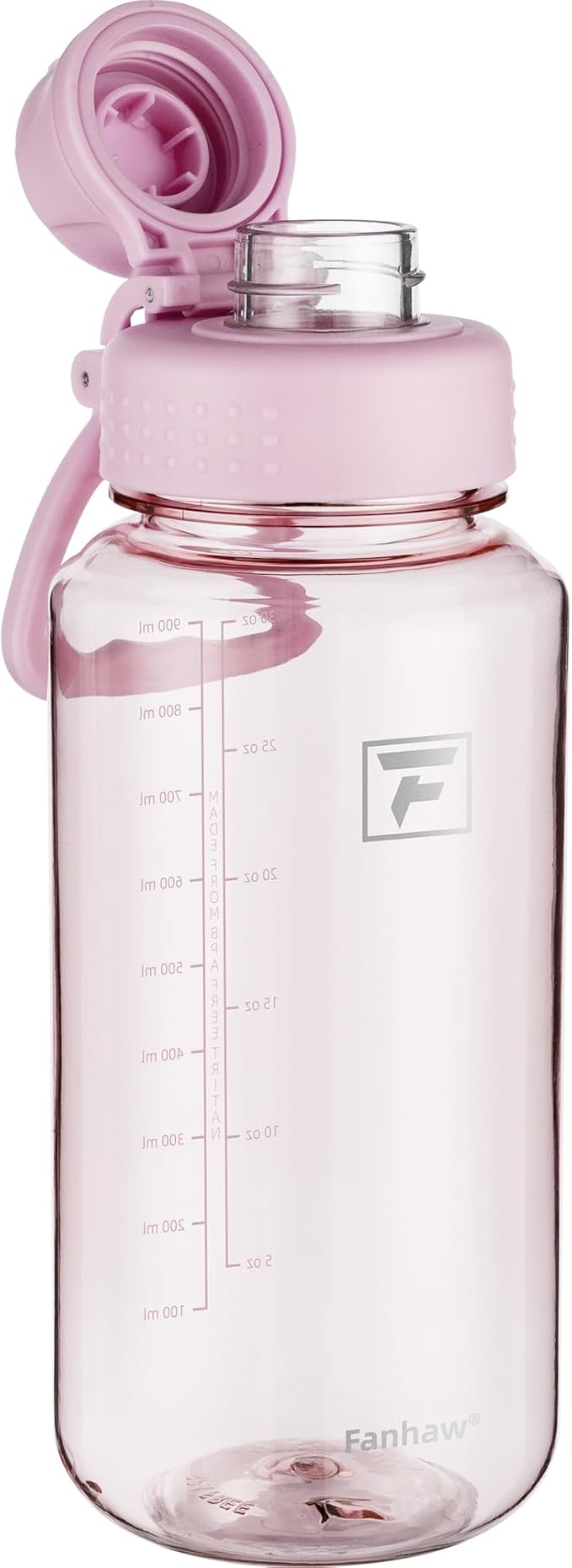 Fanhaw 32 oz Clear BPA-Free Tritan Water Bottle with Fast-Flow Spout Lid, Leakproof Wide-Mouth Reusable Bottle for Gym, School & Office (Cherry Blossom)