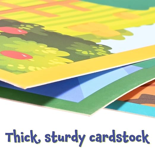 READY 2 LEARN Magic Scratch Paper - Farm - 10 Vibrant Scenes - Scratch Art for Kids - Reveal Colorful, Farmland Designs