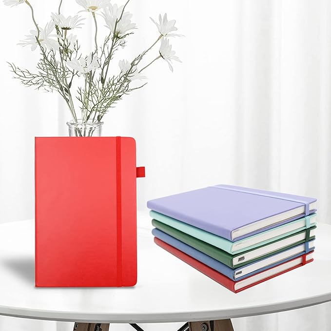 Lined Journal Notebooks with Pen Loop, Hardcover Notebook Journal for Work, 100Gsm Premium Thick Paper with Inner Pocket, Medium 5.7''''x8.4'''', ?bright Red, Ruled, 1 Pack
