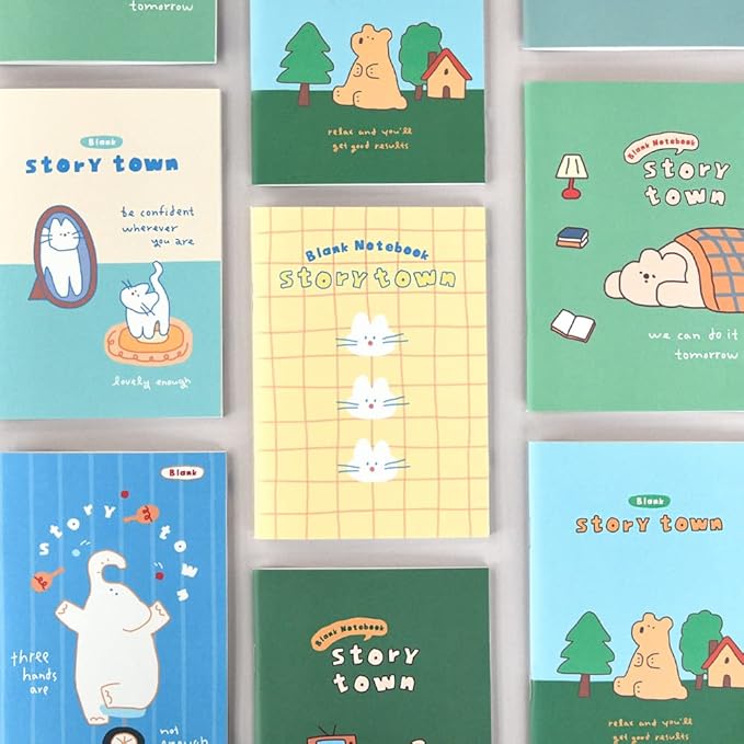 Monolike Story town Afternoon mini notebook 6p B-SET_Mini note, Pocket note, Blank note, Pocket size, a portable note, 48pages