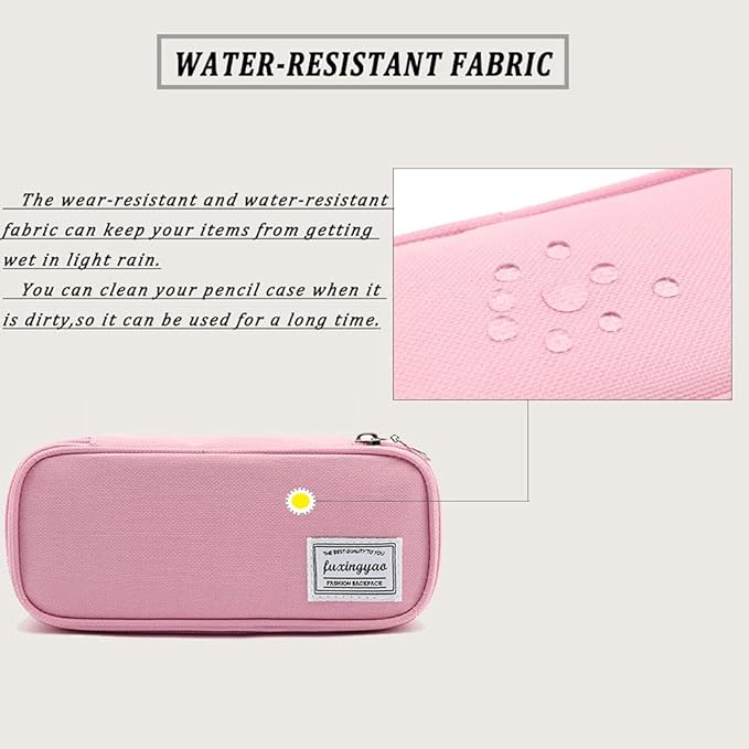 FUXINGYAO Pencil Case, Multi- Slot Pencil Pouch, Portable Pencil Bag, Pen Case for& Office(pink)