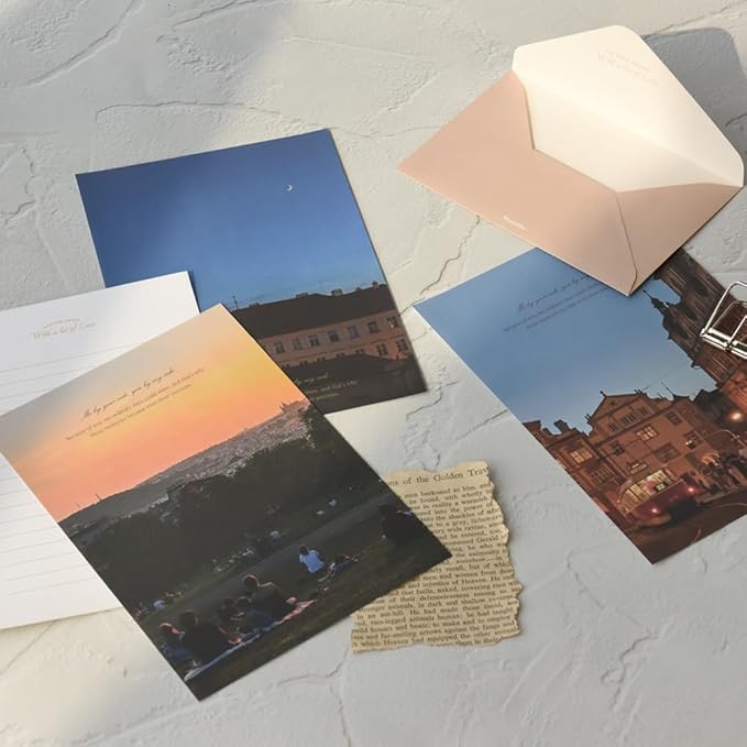 Monolike Capture the Life Sky Letter Paper and Envelopes Set - 8Type, 32 Letter Paper + 16 Envelopes