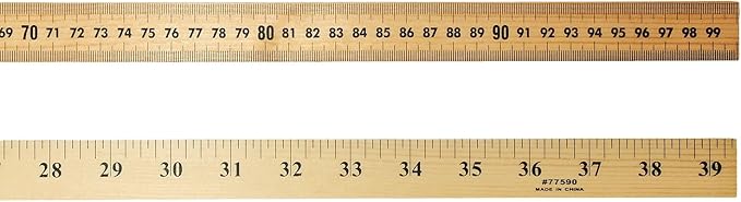 Charles Leonard Wooden Yardstick Ruler, Natural Wood, 36 Inches (77590)