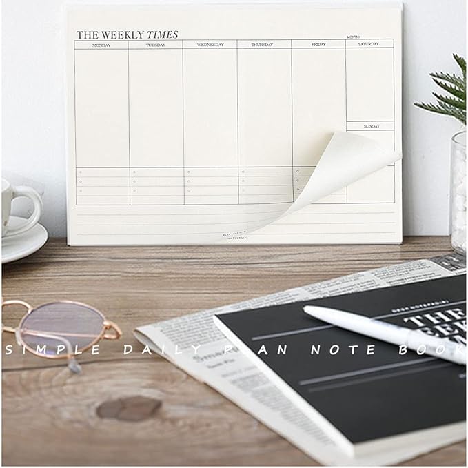 60 Sheets Weekly Pad, Tear Off Weekly Planner Notepad with Daily Schedule Weekly to Do List Notepad(7x10” )