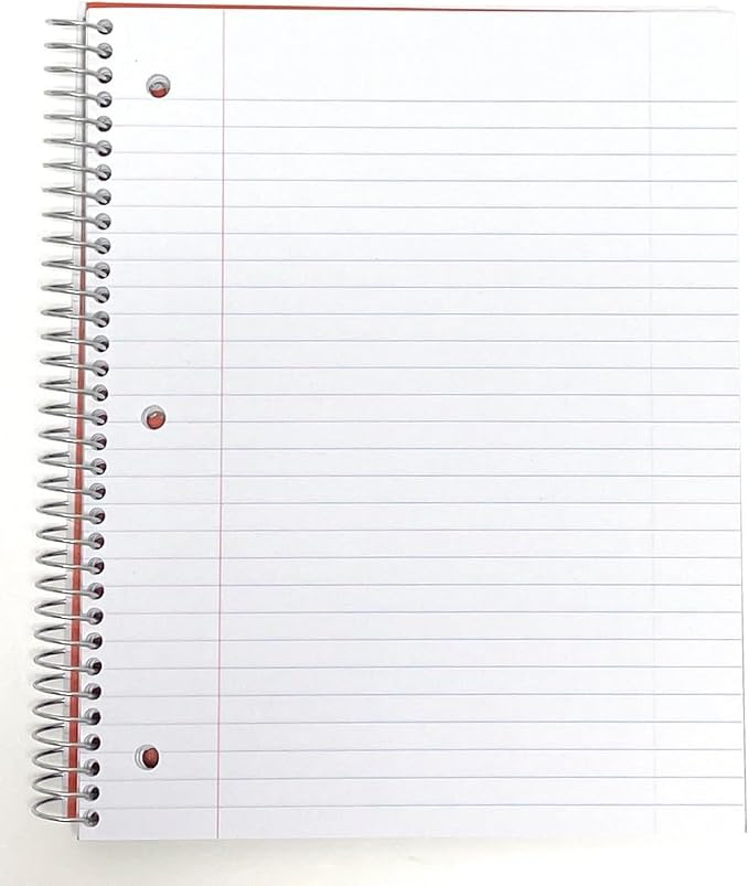 Mintra Office Durable Spiral Notebooks, 1 Subject, (Teal, Purple, Orange, Wide Ruled 3pk)