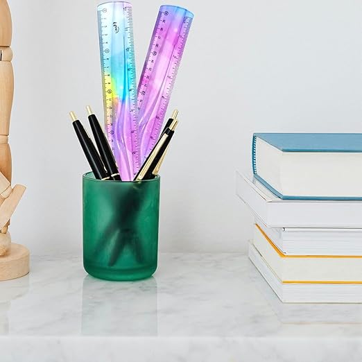 4 PCS 12 Inch Flexible Ruler, Bendable Plastic Ruler, Soft Bendable Gradient Colour Rulers with Centimeters and Inches for Student School Classroom Office Supplies