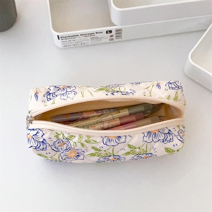 Pencil Case Office College School Storage Bag Pouch Holder Box Organizer Makeup Pouch Cosmetic Bag Aesthetic Cute Pen Case for Girls Boys Kids (Pink butterfly)