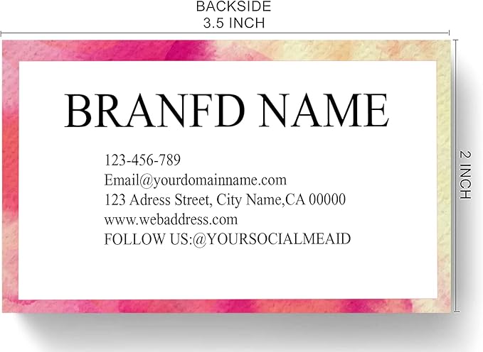 Custom Printed Business Stock Cards - Thick Sturdy Stock - 3.5" x 2" - 100% Recycled Content (500/200 PCS) Premium Double-sided Print