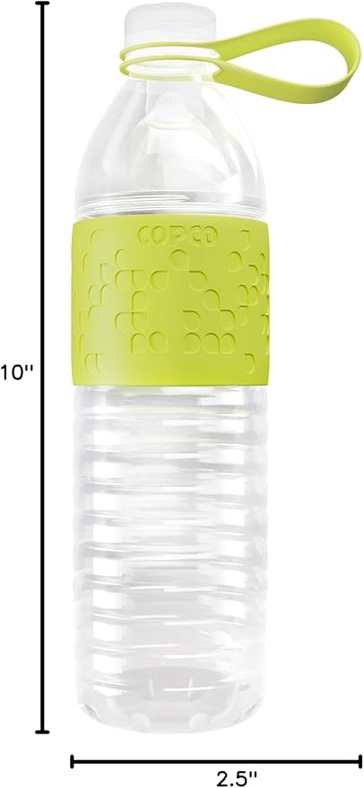Copco Hydra 20 oz Water Bottle with Carrying Loop – Leak Proof, BPA Free Tritan, Dishwasher Safe, Twist-Open Body, Non-Slip Silicone Grip, Perfect for Gym, Travel, Office & Daily Use (Green)