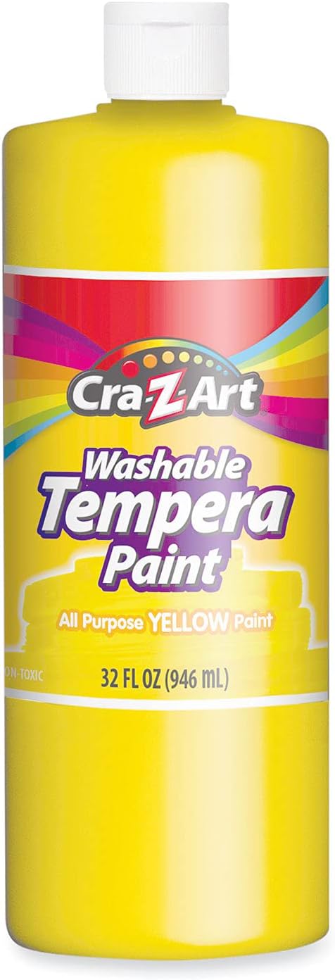 Cra-Z-Art Washable Tempera Paint, Yellow, 32 Oz Bottle