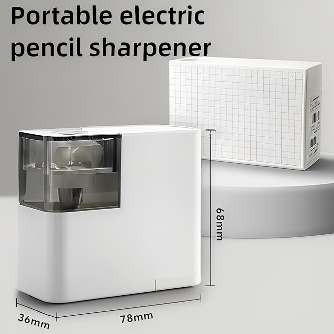 Electric Pencil Sharpener with Battery, Battery Powered,for Colored Pencils Handheld Pencil Sharpener,Portable Sharpener, Two Replacement Blades for in for 6-8mm Pencils for Office/Home/School