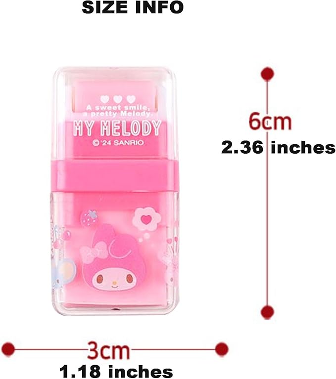 Cute Character Roller Eraser with Built-in Dust Cleaning Roller – Portable & Mess-Free Design - Pink