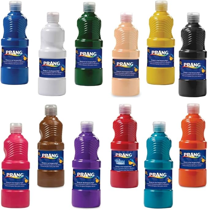PRANG Paint for Kids Tempera Washable Ready to Use Nontoxic Safe 8 oz Single Easy Pour Bottle (White)