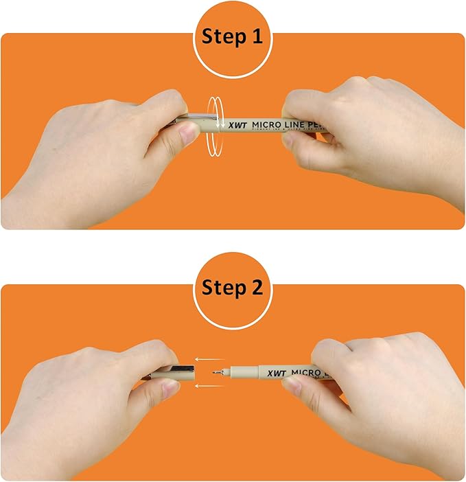 Micro Fineliner Pens 6Pcs 0.25mm/Set, Ultra Fine Fineliner Pen, Water-based Black Pigment Ink, Drawing Journaling Doodling Supplies for Artists, Designers, Students