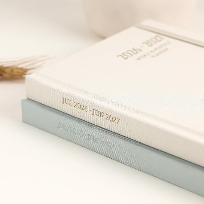 2026-2027 Planner - Weekly and Monthly Planner, July 2026 - June 2027, Linen Hardcover, 2026-2027 Calendar Planner Book with Tabs, Aesthetic, Perfect for Office Home School Supplies (Beige, A5 (Jul 2026-Jun 2027))