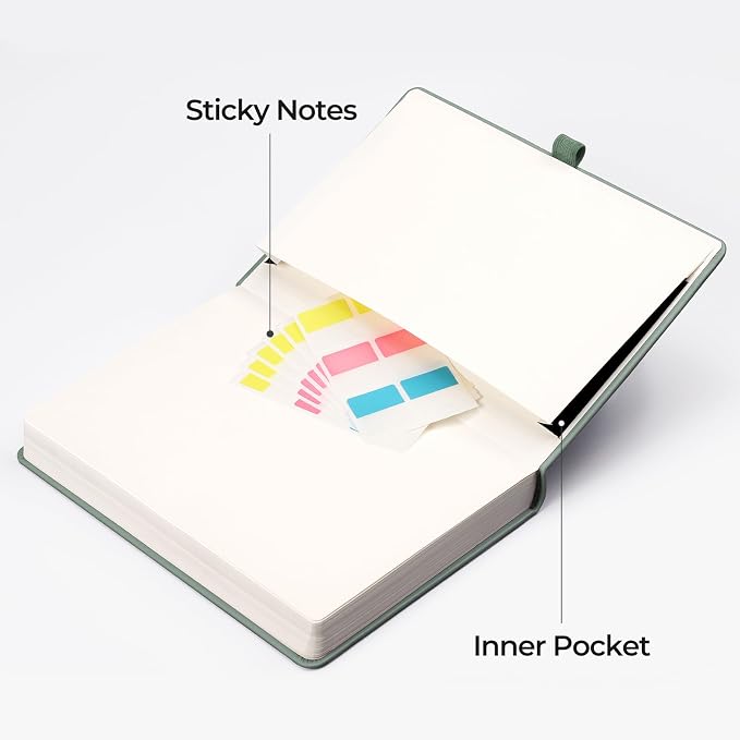 EMSHOI Lined Journal Notebook, 320 Numbered Pages, A5 Size (5.7'' x 8.3'')