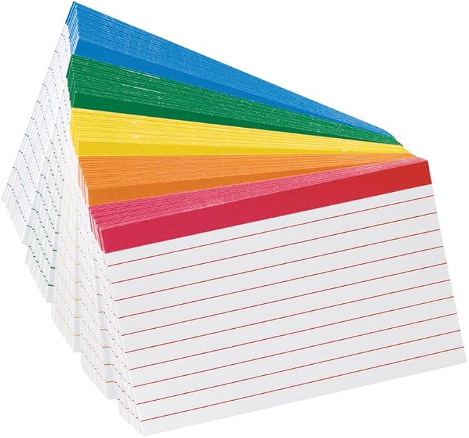 Oxford Esselte Color Coded Bar Ruling Index Cards, 100 Count (ESS04753)