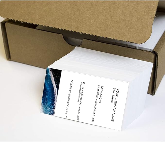 Custom Personalized Business Cards 500Pcs Double-sided color printing Business Cards can Add You Picture, Personalized Name Card No Additional Charge Size 3.5" X 2"