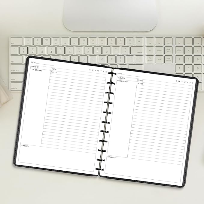Letter Size Cornell Notes Filler Paper - 11 TUL Disc Cornell Notes Loose Leaf Paper, 50Sheets / 100Pages, 8.5'' x 11''