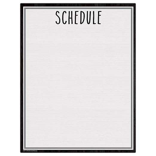 Teacher Created Resources Modern Farmhouse Schedule Write-On/Wipe-Off Chart, 17" x 22"