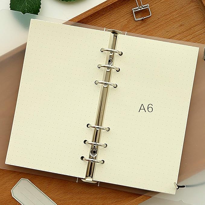 A6 Planner Refill Paper,3.58-x-6.77",100gsm Paper, 80 Sheets(160 Pages),Dot/Line/Grid/Blank Designs Included, for 6 Holes Filofax, 6 Holes Binders(Harphia,SCB-816-A6)