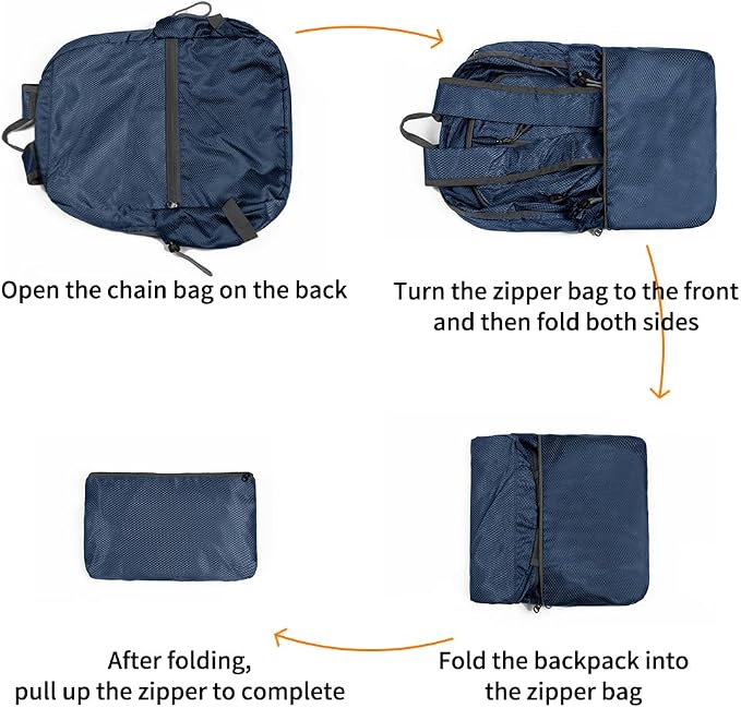 Lightweight Packable Foldable Backpack,Hiking backpack,Travel Backpack (Navy)
