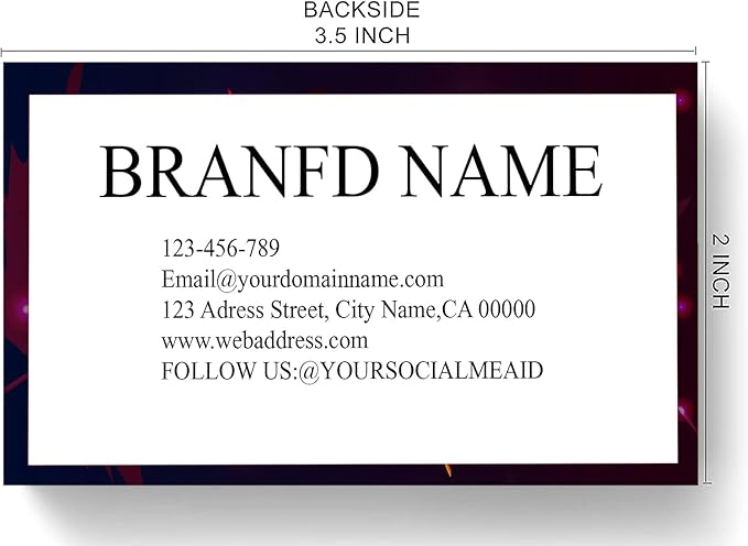 Custom Premium Business Cards 200 Full color Business Cards can Add You need to Customize, Personalized Name Card No Additional Charge Size 3.5" X 2"