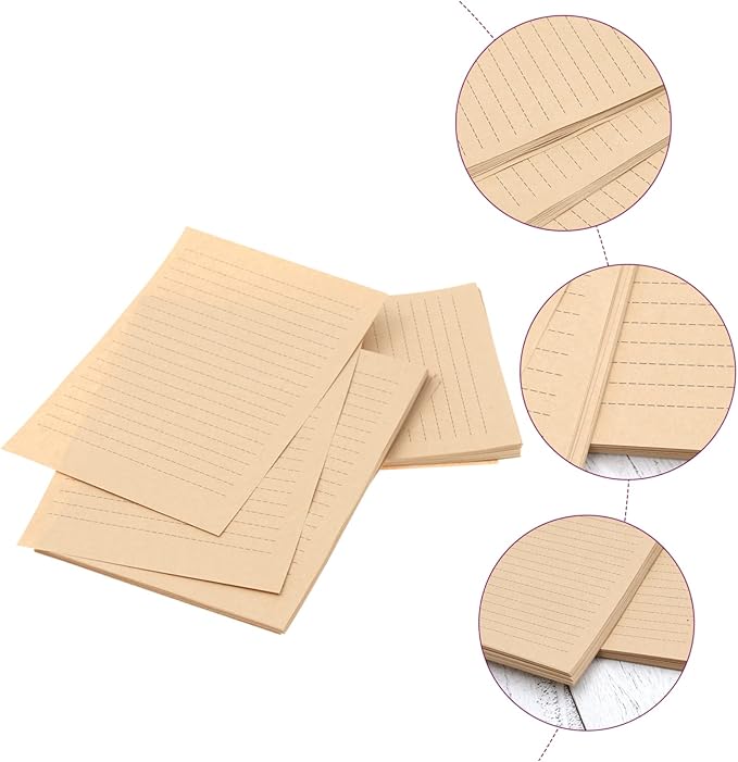 Angoily A5 Vintage Kraft Letter Writing Paper Set 100 Sheets Lined Stationery for Calligraphy Journaling and Letter Writing 8.26 X 5.70 Inches