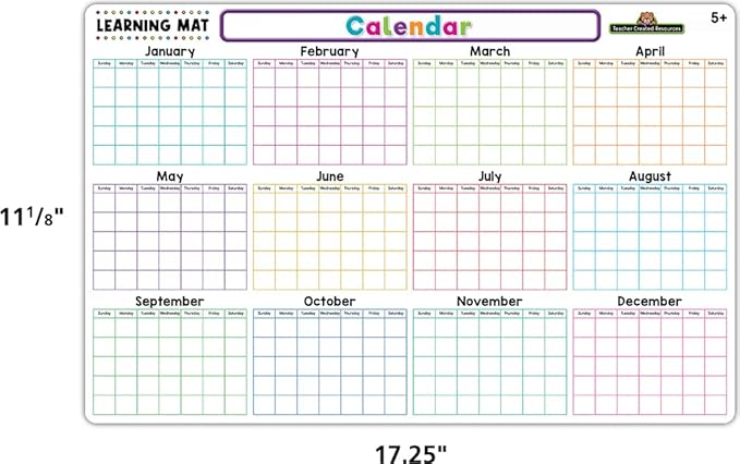 Teacher Created Resources Calendar Learning Mat (TCR21024)