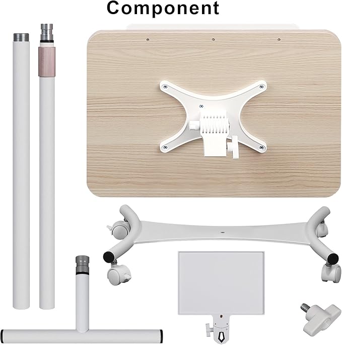 Floor/Desktop Standing Book Stand,Solid Wood, Music Stand for Sheet Music with Tray, 4 Lockable Casters, Reading Stand with Page Clips, Height from 20-51in, for Laptops, Bible/Cookbook