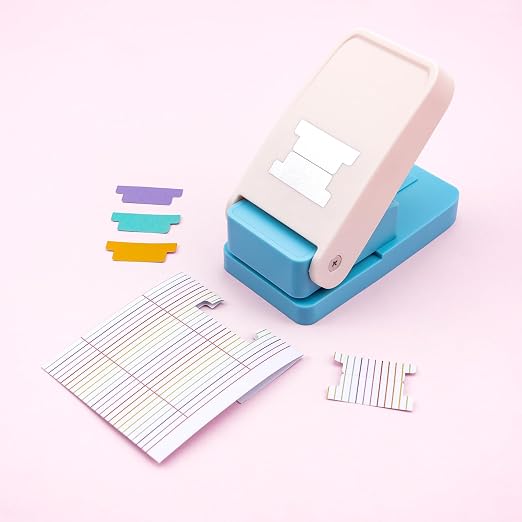 Tab Punch DIY Index Tabs Puncher Tag Punch Loose Leaf Separator Label Punch Craft Paper Punch for Scrapbooking, Journaling Tabs, Bible Tabs, Book Tabs, Notebooks, Planner Inserts, and More Projects