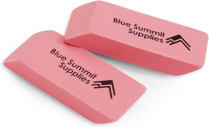 Blue Summit Supplies Pink Erasers, Bulk Erasers for Art, School, and Office Use, Classroom Set, 72 Pack