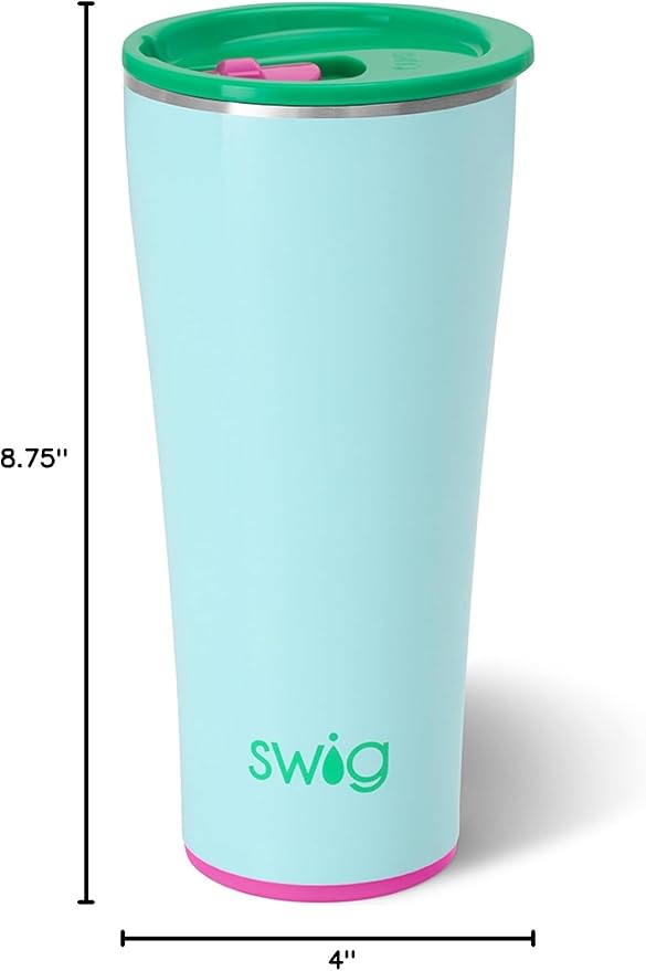 Swig Life 32oz Insulated Tumbler, Travel Coffee Tumbler with Lid, Cup Holder Friendly Travel Coffee Mug, Stainless Steel with Lid (Prep Rally)