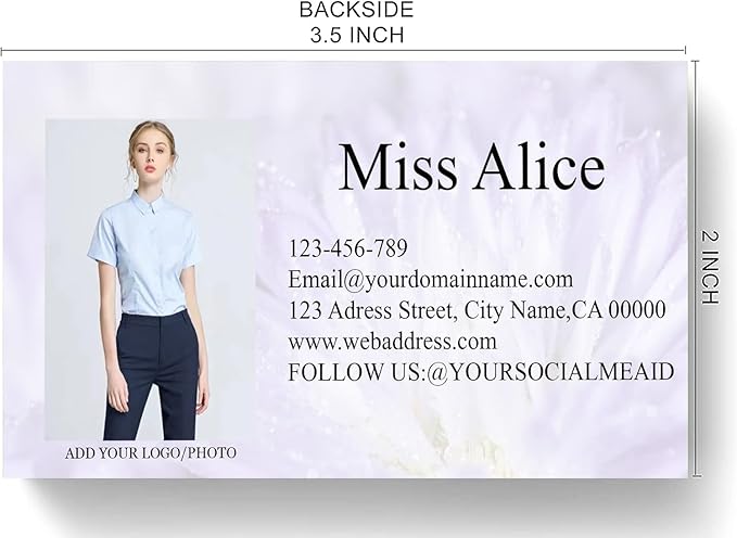 Customized Name Cards 500 PCS, Customized Design with Picture Texture All Business Designs cards No Additional Charge (Color-F)